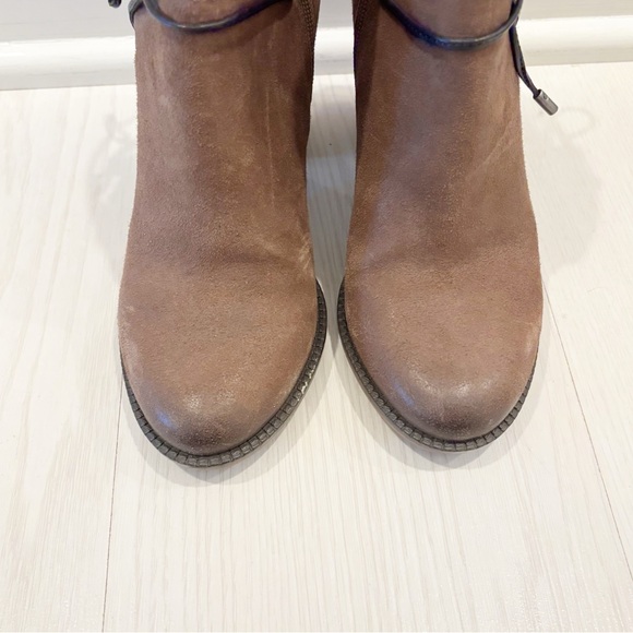 Franco Sarto Womens Edaline Mushroom Leather Strapped‎ Ankle Heel Boot Size 7 - Picture 4 of 13